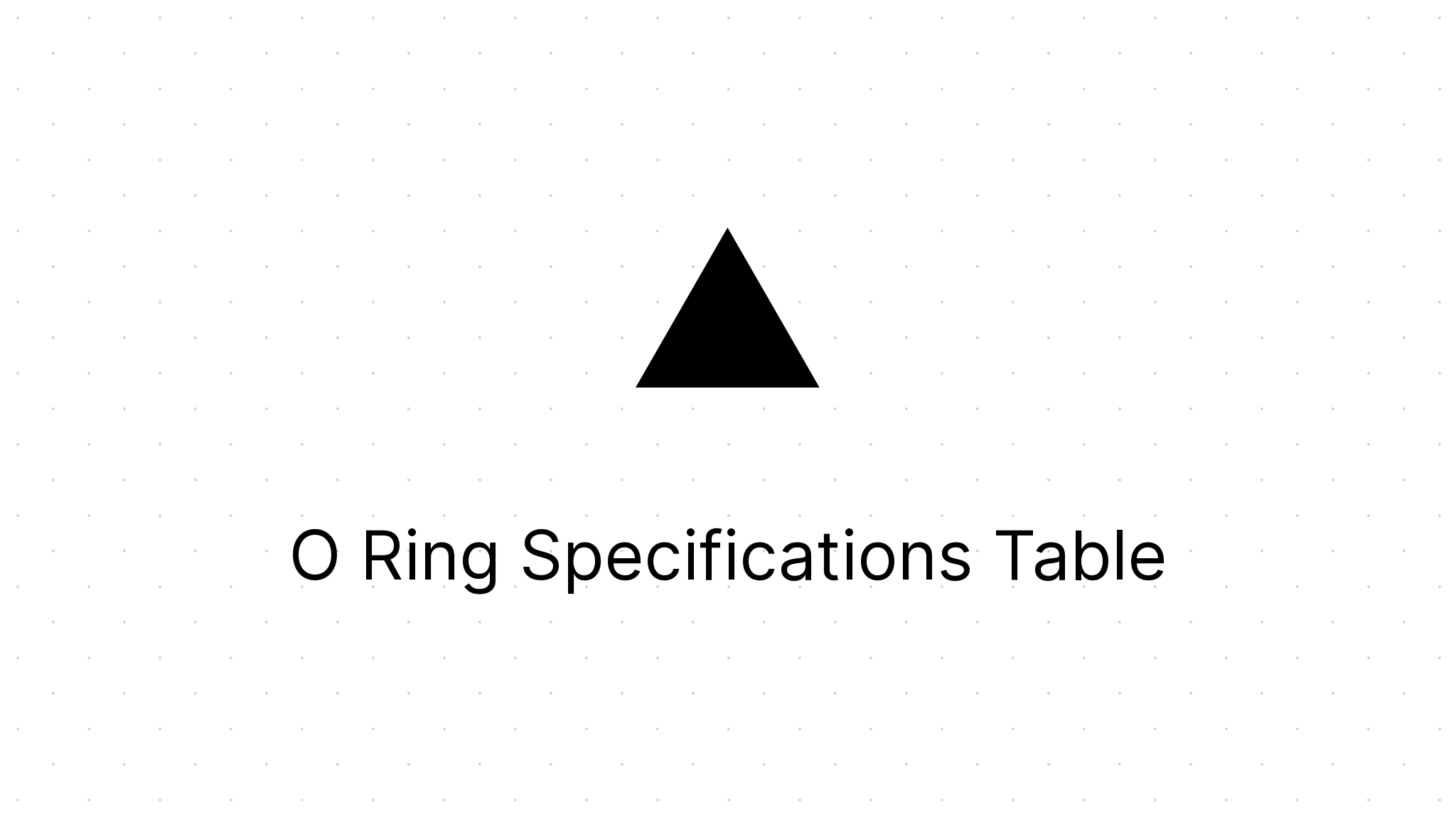 O Ring Specifications Table Eezee